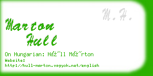 marton hull business card